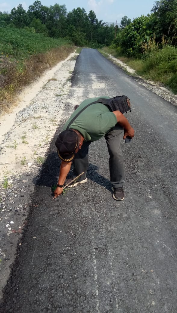 Jalan Hotmix SMPS IT IDBS Kecamatan Pinggir, Kabupaten Bengkalis Diduga Asal Jadi