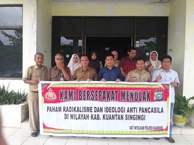 MoU, KesbangPol dengan Polres kuansing Sepakat Cegah Paham Radikal