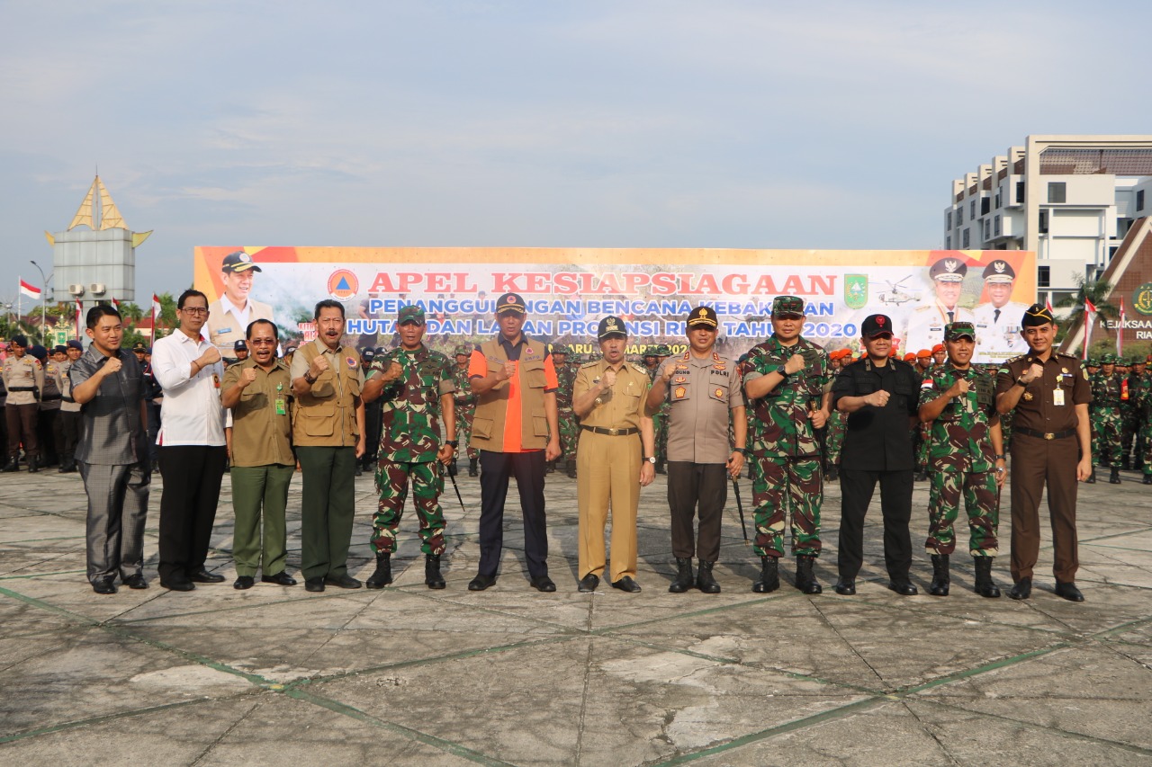 Apel Kesiapsiagaan Penanggulangan Bencana Karhutla di Provinsi Riau