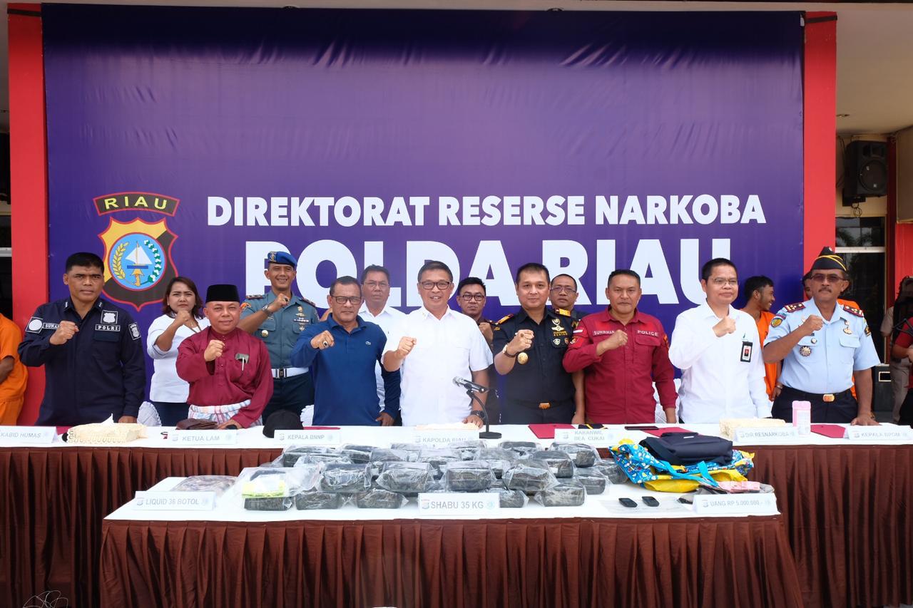 Polda Riau Berhasil Ungkap Selundupan Narkoba Internasional