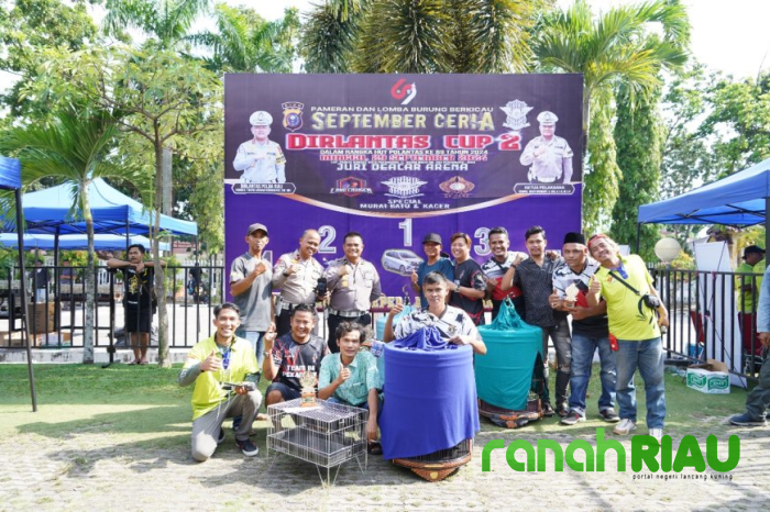 Ratusan Peserta dalam dan Luar Kota Pekanbaru antusias sambut Burung Berkicau  Ditlantas Cup II