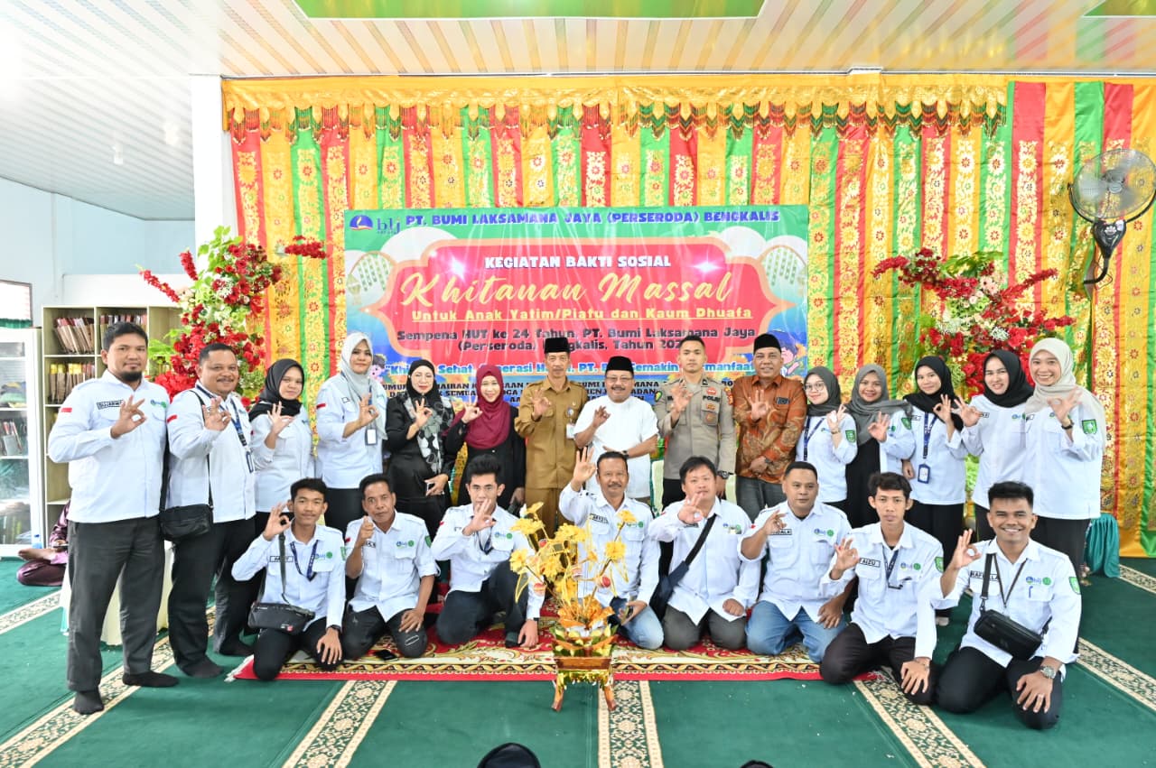 HUT ke 24, PT BLJ Bersama Yayasan Aisyah Gelar Sunatan Massal di Desa Kuala Alam