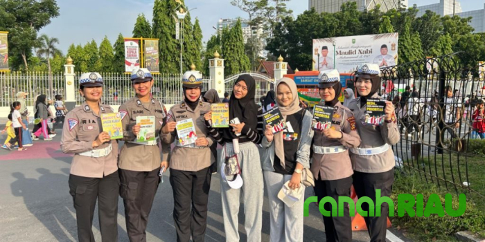 Gelar Edukasi dan Jaga Kamtibmas jelang Pilkada 2024, Ditlantas Polda Riau sapa Pengunjung Car Free 