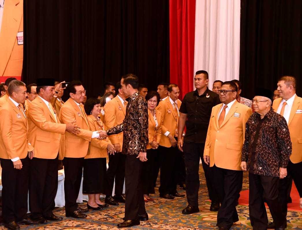 Hadiri pengukuhan DPP partai Hanura, Presiden serukan Pilkada 2020 tanpa SARA dan hoaks