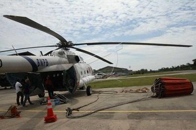 Satgas Karhutla Riau Lakukan Pemeriksaan Helikopter