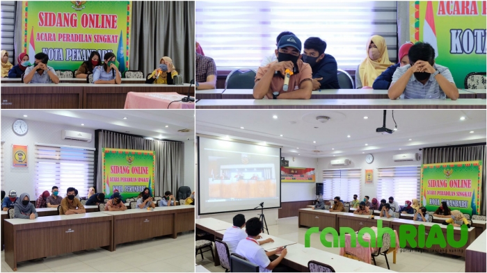 Perdana, Pelanggar PSBB Kota Pekanbaru Disidang Secara Online