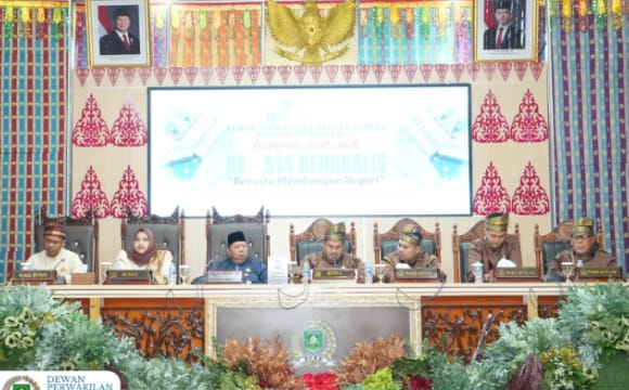 Bersama Wakil DPRD, Ketua DPRD Bersama Bupati Bengkalis Sidang Paripurna Hari Jadi Bengkalis Ke 514