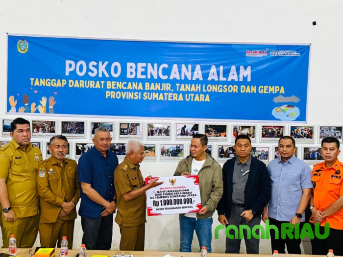 Bantuan Korban Bencana Alam di Sumut Senilai Rp1,5 Miliar, Diserahkan Langsung Wali Kota Pekanbaru