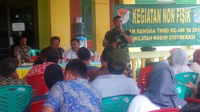 TMMD Ke 104 Kodim Bekasi Sosialisasikan  Wasbang Pada Masyarakat Jatiasih