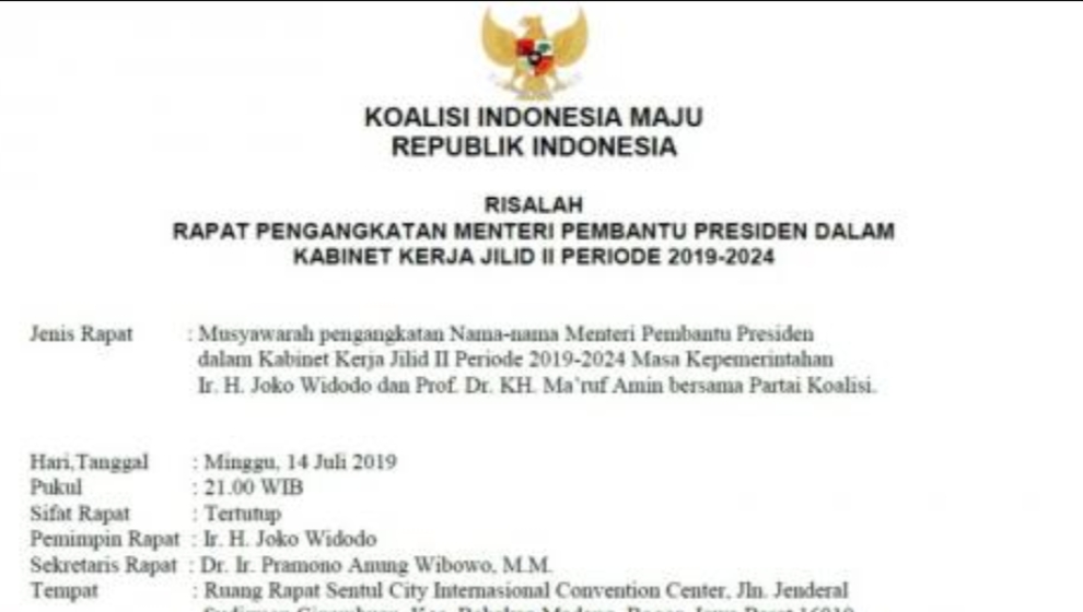 Beredar daftar nama-nama menteri Jokowi