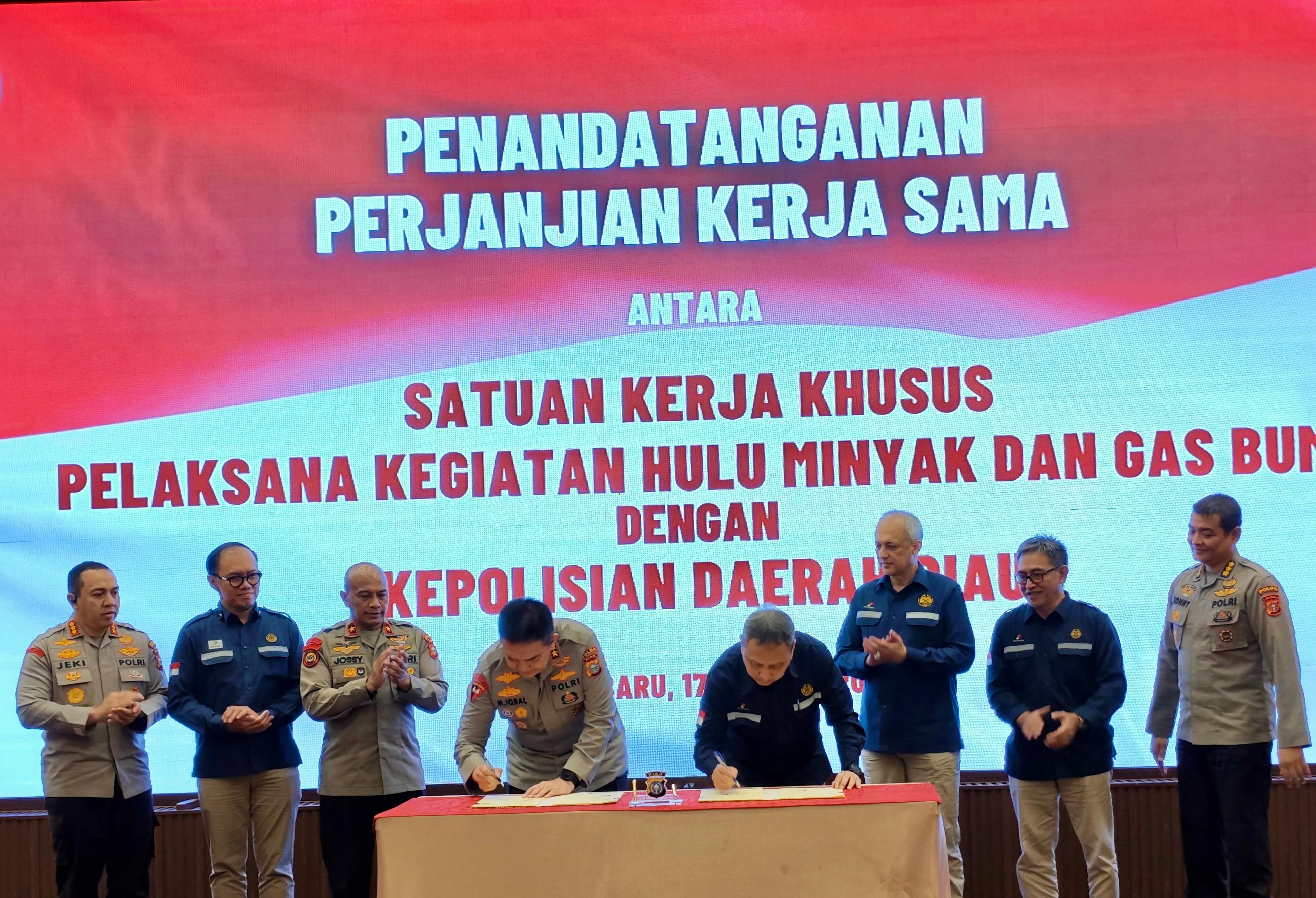 SKK Migas gelar penandatangan Perpanjangan Perjanjian Kerjasama dengan Polda Riau Ke-5