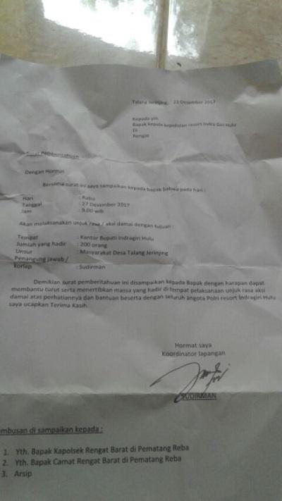 Tak Menuai Hasil, Ratusan Masyarakat Desa Talang Jerinjing Akan Turun Aksi