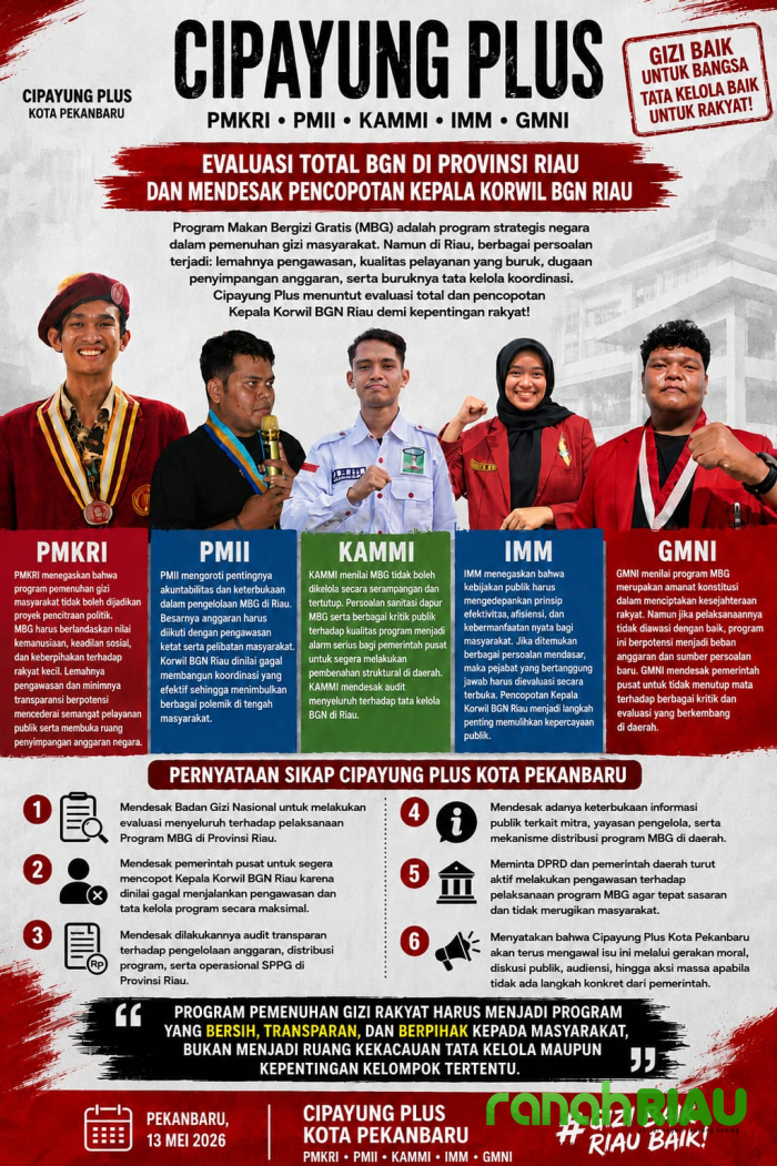 Kepala Korwil BGN Riau didesak Mundur, Cipayung Plus bongkar Sejumlah Persoalan MBG