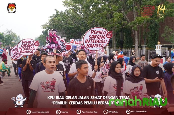 Program KPU Riau, Jalan Sehat untuk Sosialisasikan Pemilu sehat ke Masyarakat 