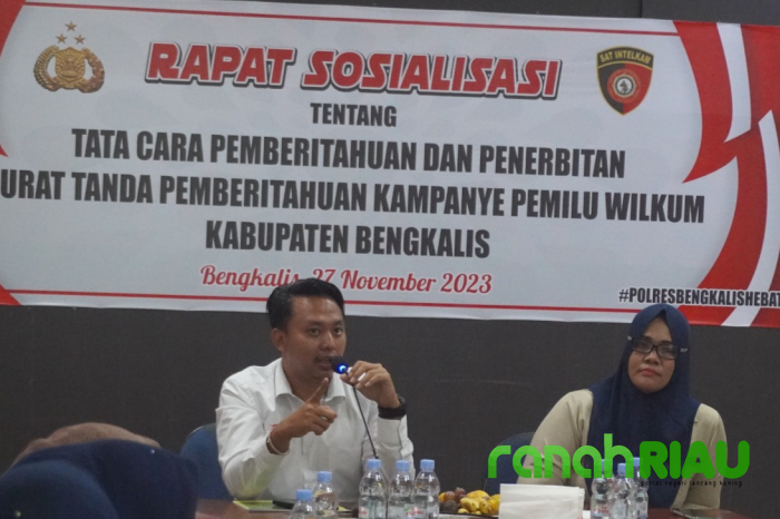 Polres Bengkalis Gelar Rapat Sosialisasi Pemberitahuan STTP Kampanye Pemilu