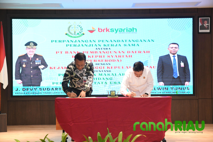Wujudkan Tata Kelola Perusahaan yang Baik, BRK Syariah Teken PKS dengan Kejaksaan di Kepri