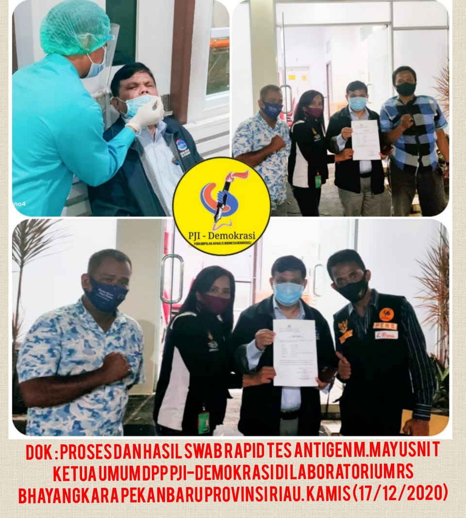 Di Swab Rapid, PJI Demokrasi Ucap Terima Kasih Ke Kapolda Riau
