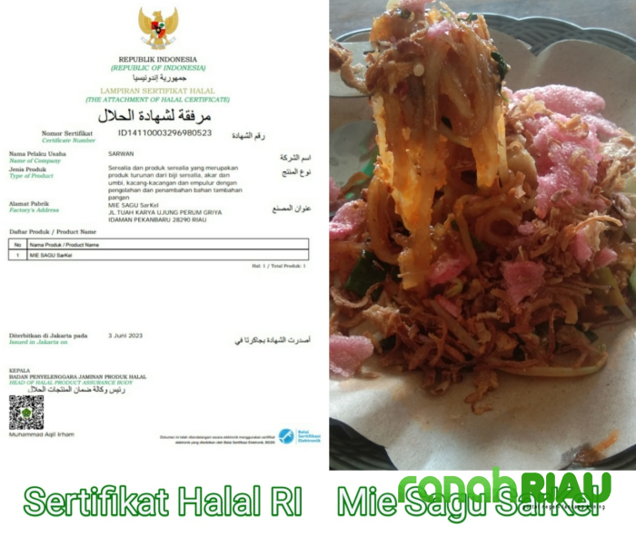 Jangan Ragu, Pondok Mie Sagu SarKel sudah kantongi Sertifikat Halal Indonesia