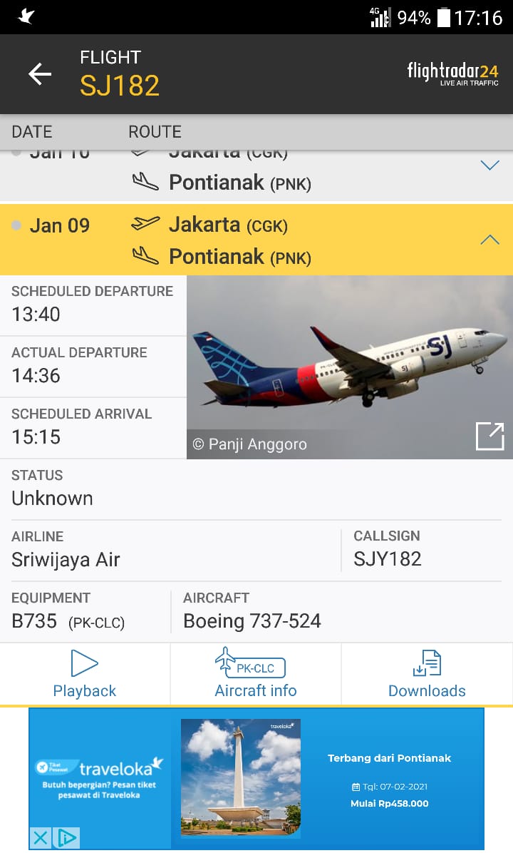 Sriwijaya SJ182 Lost Contact, TNI AU Siapkan Helikopter dan Fix Wing