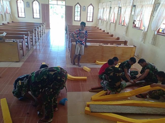 "Satgas TMMD sempurnakan rumah ibadah"