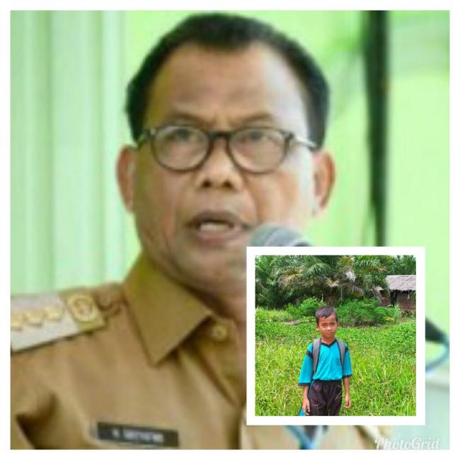 Bupati ROHIL H SUYATNO, Perintahkan Camat cek rumah SUPRi "bocah kecil berjalan kaki sejauh 10 km.