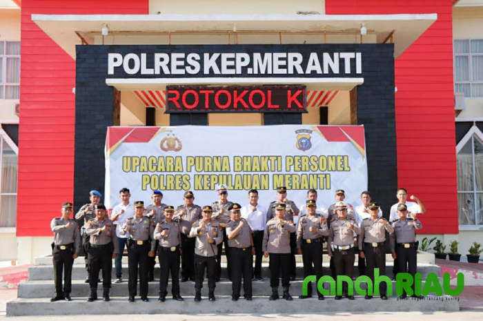 Kapolres Meranti pimpin upacara Purna Bhakti Kasi Humas