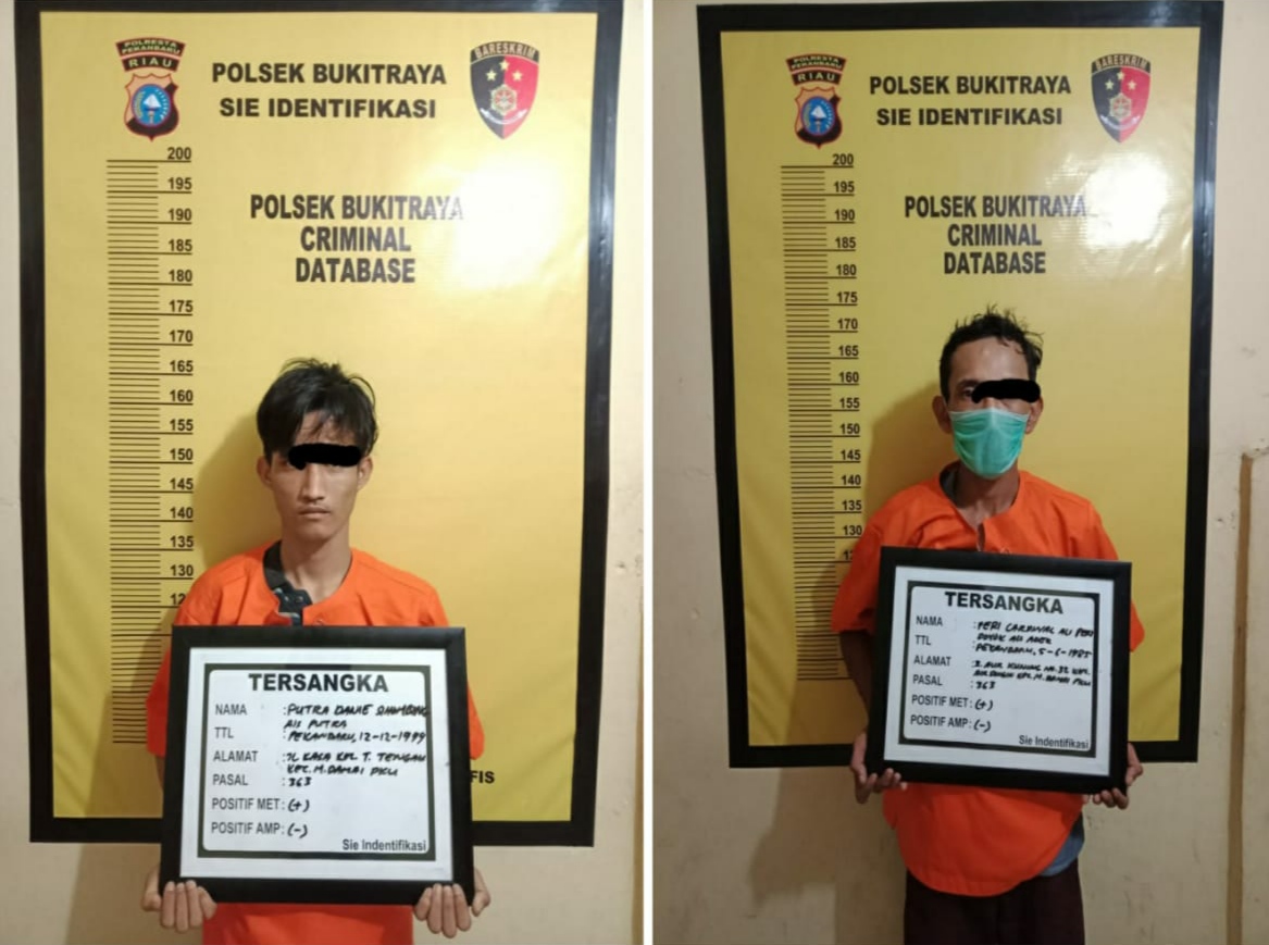Dua Pelaku Spesialis Kejahatan Jalanan dan Curat Ditangkap Polsek Bukit Raya