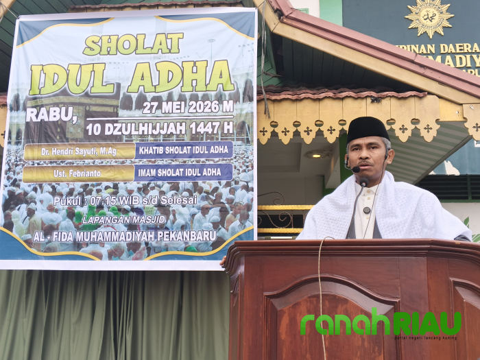 Masjid Al-Fida Pekanbaru Gelar Shalat Iduladha 1447 H, Hendri Sayuti Tekankan Nilai Keikhlasan