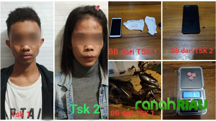 Polsek Mandau Ringkus Dua Orang, Diduga Pengedar Extacy Warna Merah Jambu