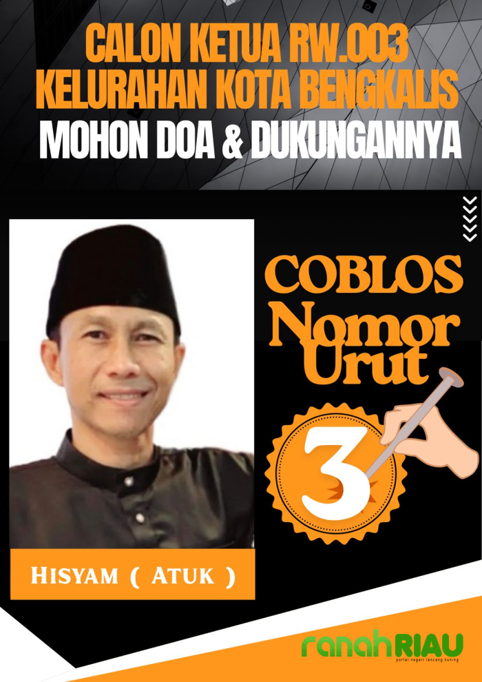 Coblos Nomor Urut 3, Hisyam Atuk: Siap Tampung Aspirasi Warga Kelurahan Bengkalis Kota