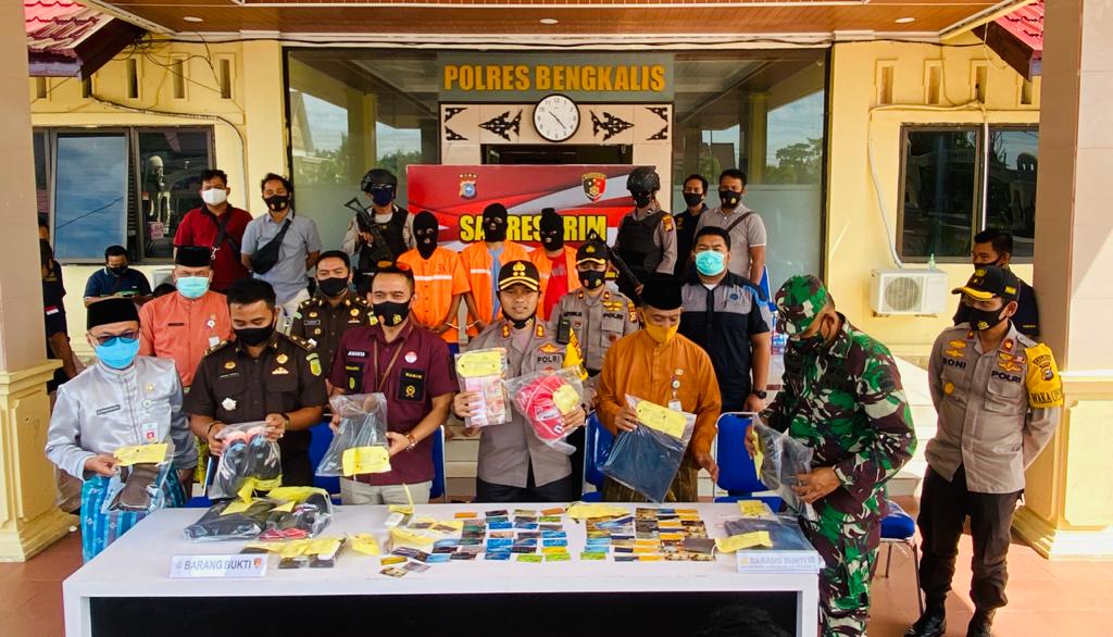 Kapolres Bengkalis Gelar Press Release Tindak Pidana Pencurian Modus Ganjal ATM