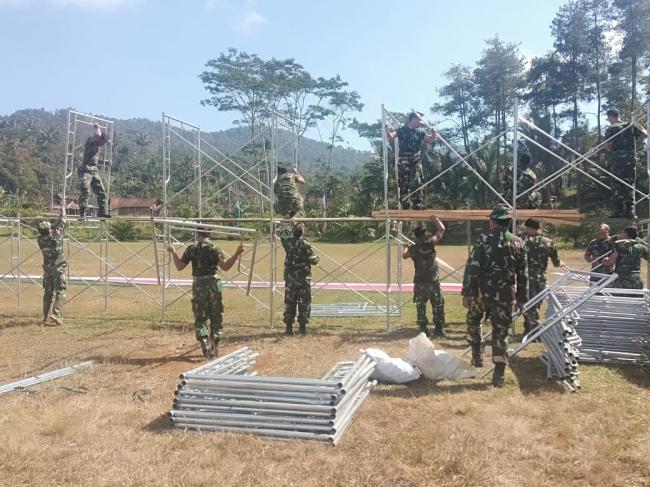  Keren, Ini Penampakan Scaffolding Yang Di Pasang TNI