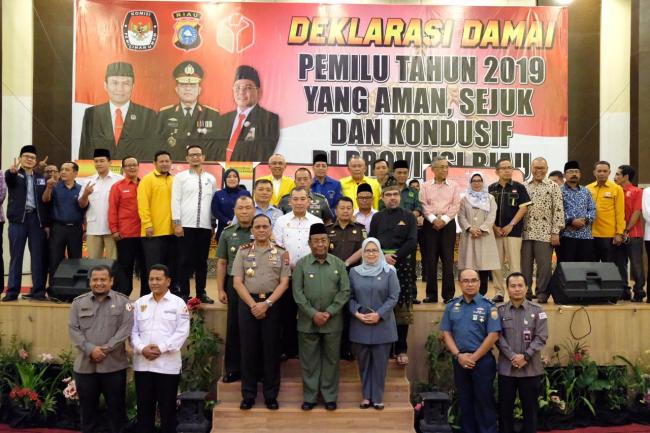 Acara Deklarasi  Damai  pemilu 2019, Sejuk, Aman dan kondusif 