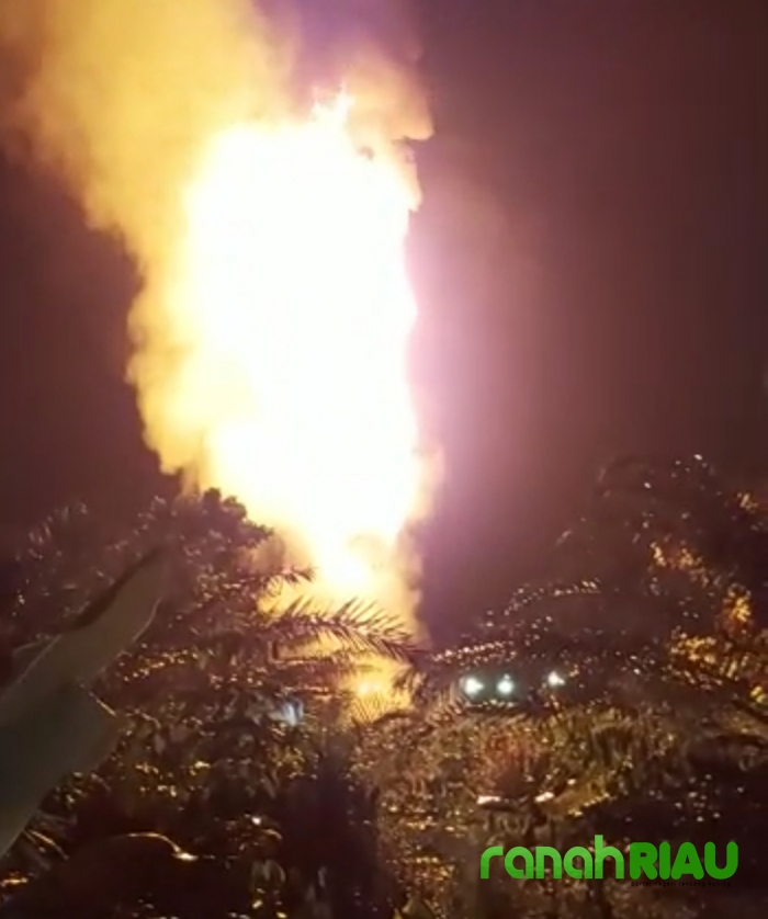 Flare PT CPI Duri Semburkan Api, Warga Pematang Ketakutan Dimalam Hari