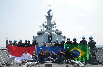 Tim VBSS KRI BUNG TOMO-357 Periksa Kapal Brasil