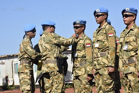 22 Prajurit TNI Misi Perdamaian PBB Naik Pangkat di Kongo