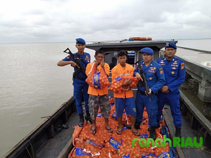 Sat Polair Bengkalis Gagalkan Kapal Barang Impor Dari Malaysia