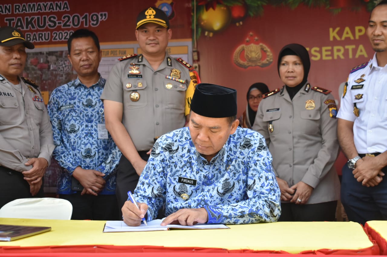 Kapolresta Pekanbaru bersama Walikota, Kunjungi Pos pengamanan NATARU