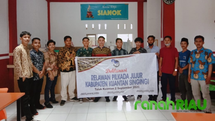 Gabungan Mahasiswa dan Pemuda Kuansing Deklarasikan Relawan Pilkada Jujur