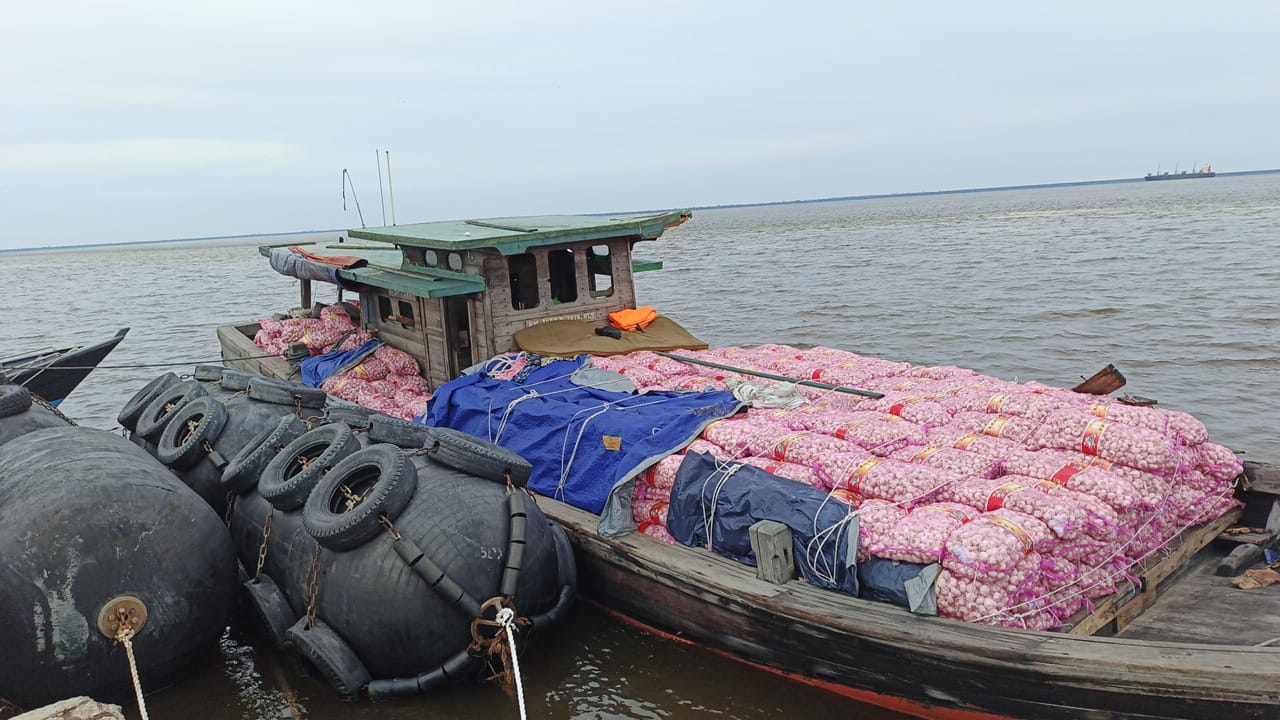 BC Bengkalis Berhasil Gagalkan Penyeludupan Bawang Putih Ilegal Asal Malaysia