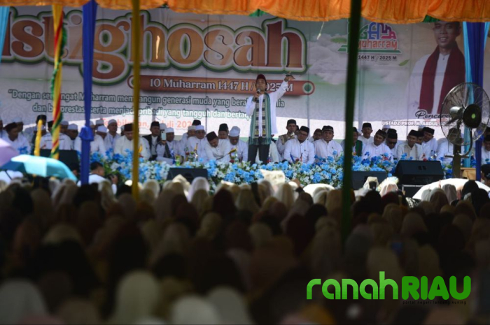 Terik Panas tak Halangi Semangat Masyarakat Inhil ramaikan Dzikir dan Istighosah bersama UAS