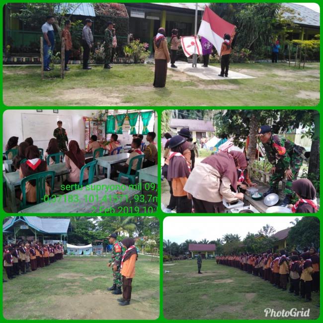 Koramil 09/Sgg Kodim 0302/INHU Hadiri Acara Persami di SDN 015 Sungai Sirih