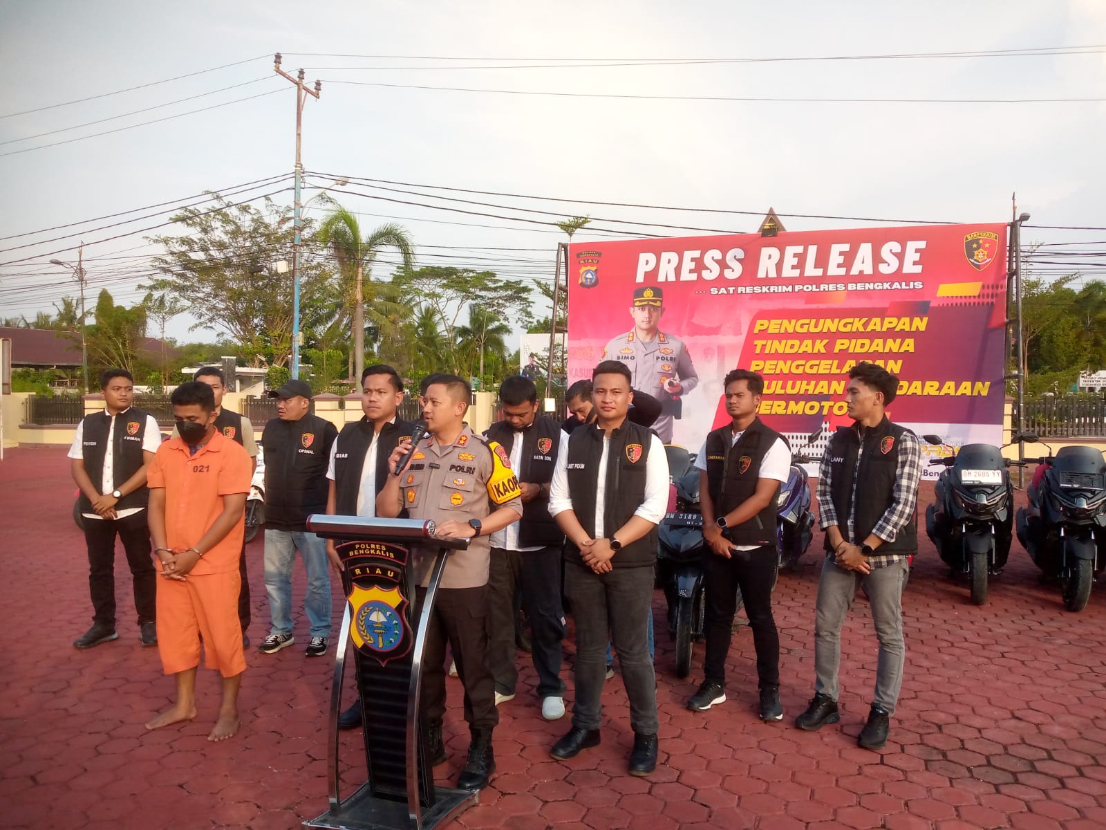 Satreskrim Polres Bengkalis Berhasil Ungkap Pelaku Penggelapan Sepeda Motor