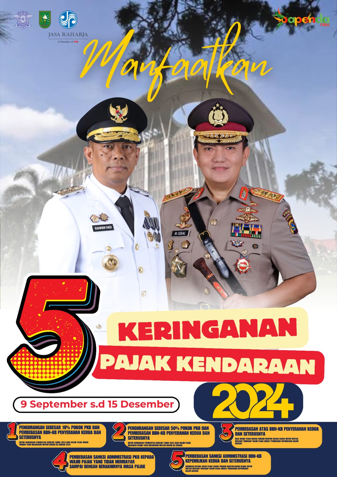 Gubri dan Tim Pembina Samsat berikan Insentif Pajak Kendaraan Bermotor