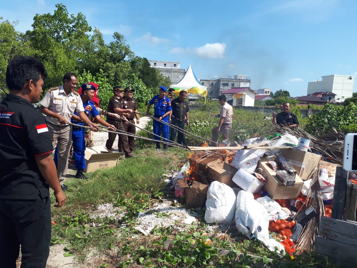 Pemusnahan BB di Pelabuhan Sat Polair Bengkalis