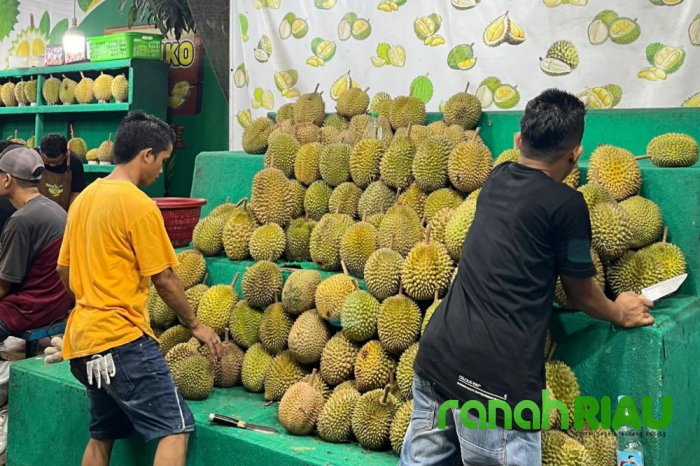 Pekanbaru jadi Surganya Durian, Pedagang Full Senyum