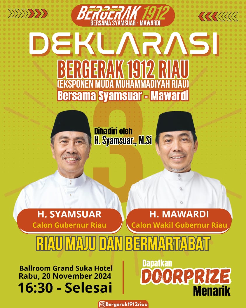 Relawan Bergerak 1912 Deklarasikan dukungan ke Syamsuar-Mawardi 