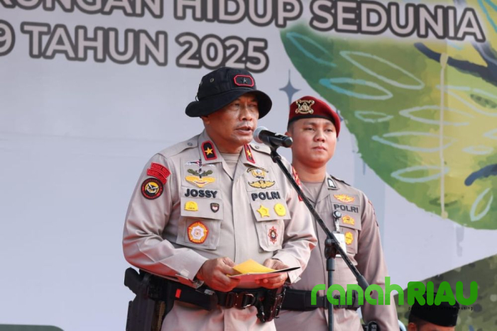 Upacara di Kampung Tongah Kampar tandai Berakhirnya Kegiatan Peduli Lingkungan Polda Riau 