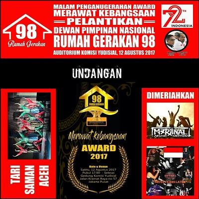 Rumah Gerakan 98 Akan Berikan Award Untuk Tokoh Penting, Salah Satunya Menteri Kelautan