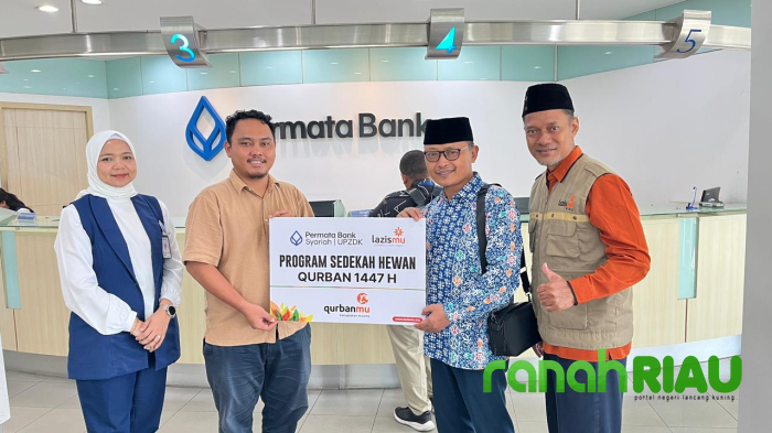 Kolaborasi Qurban, Permata Bank Syariah Salurkan Hewan Qurban melalui Lazismu Riau